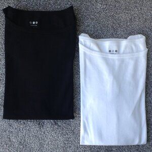 ⭐NWOT - THREE DOTS 3/4 SLEEVE BRITISH BOATNECK TEE In Black, size L ⭐